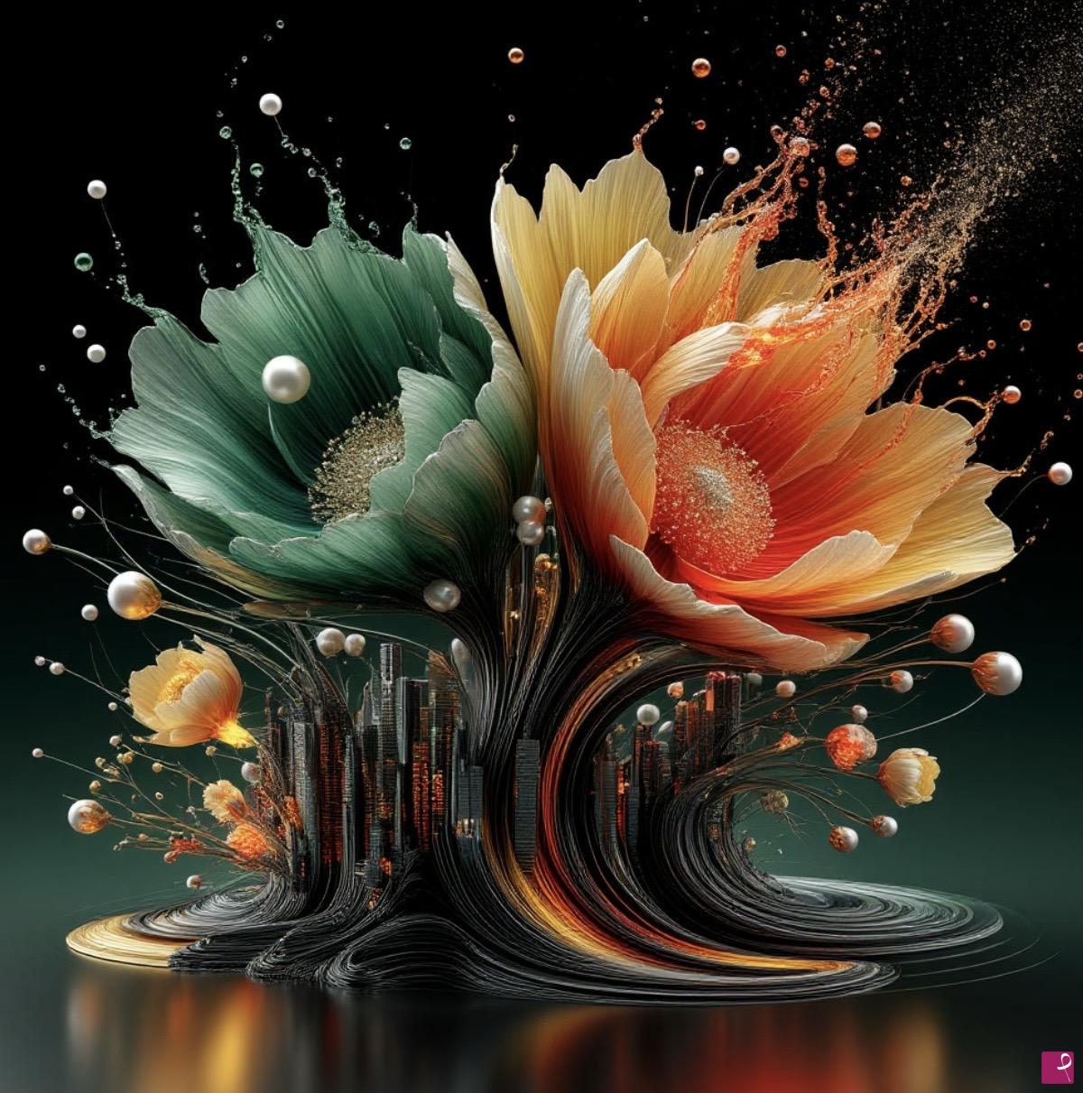 quadri in vendita online - The Flower Brother and Sister