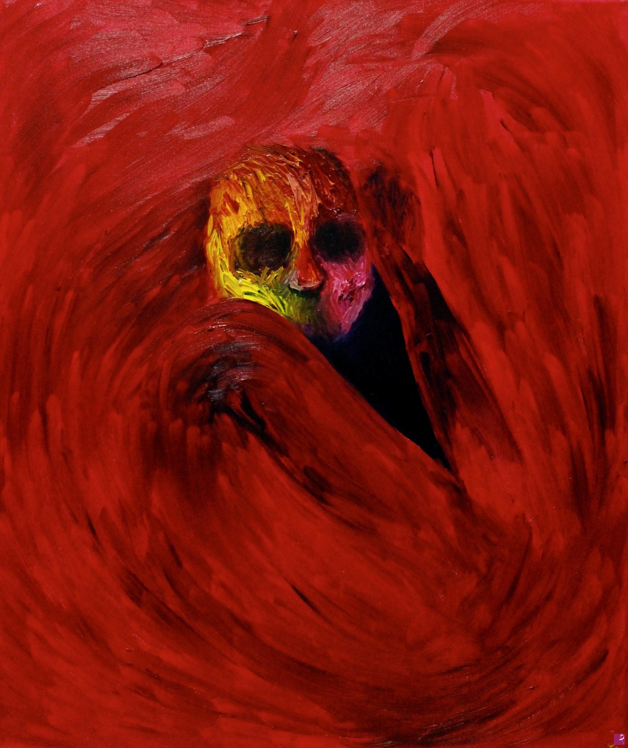 quadri in vendita online - The forest burning in the souls of the helpless