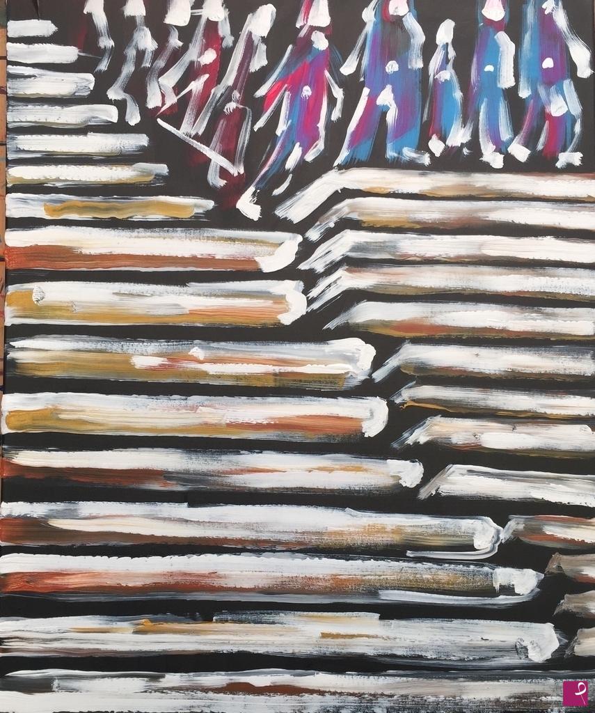 quadri in vendita online - The game of death , acrylic on canvas, cm 50 x cm 60