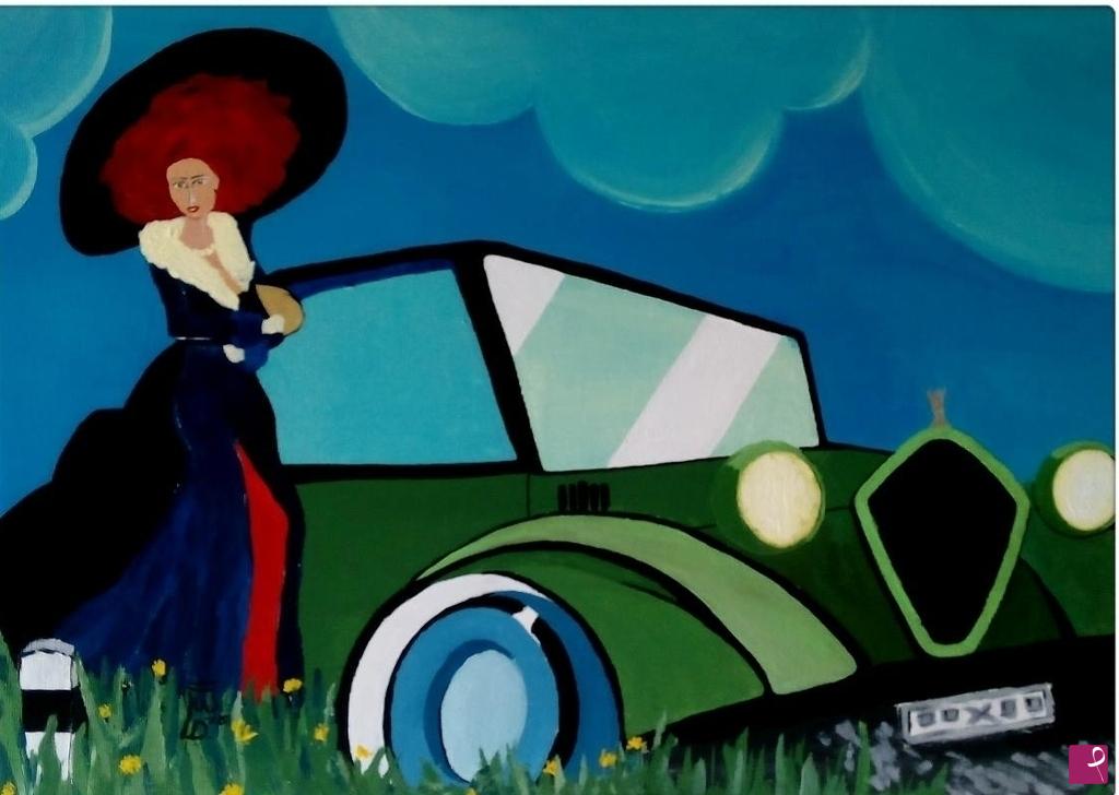 quadri in vendita online - "the Green Car"