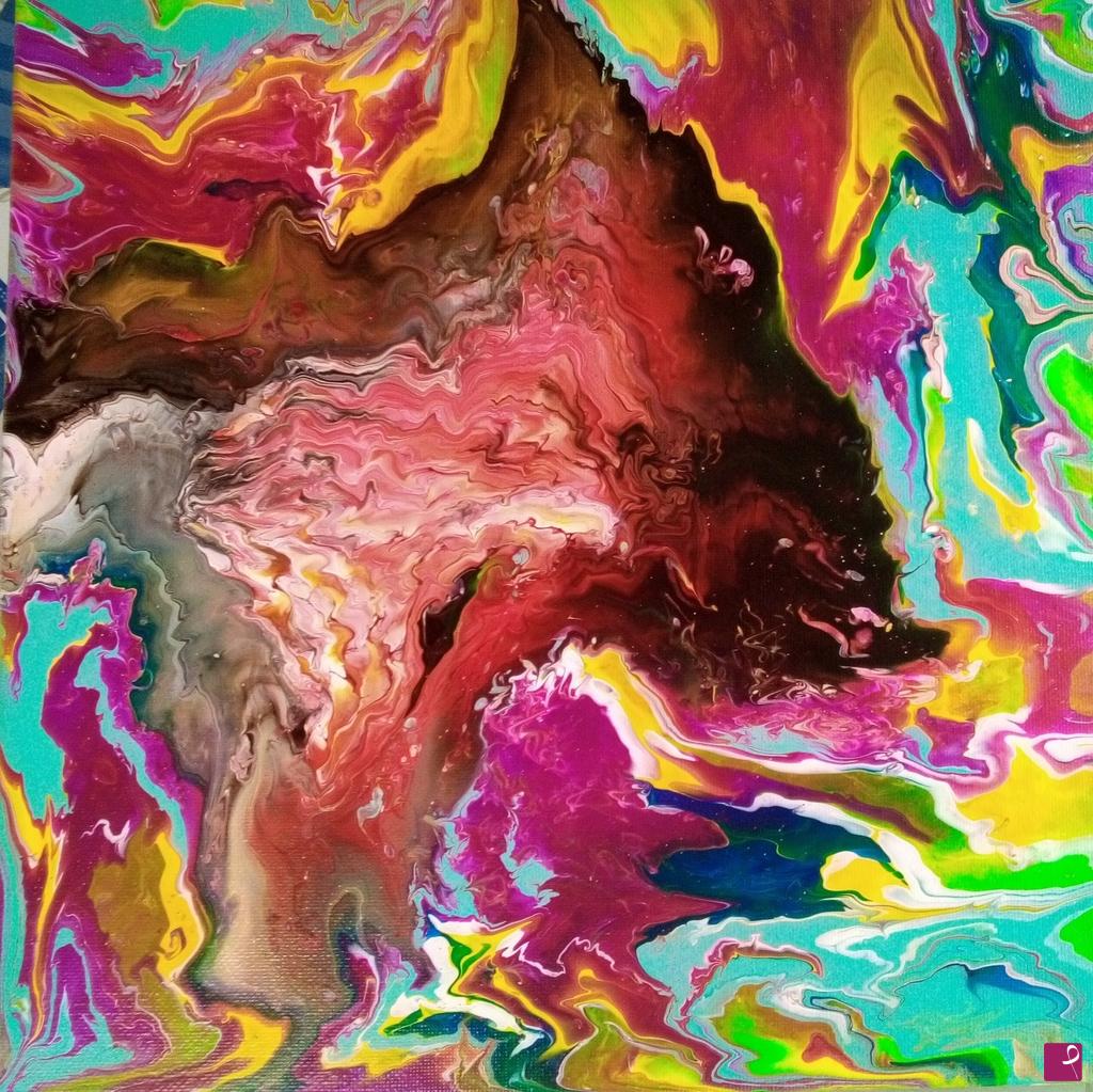 quadri in vendita online - The horse running into the colors