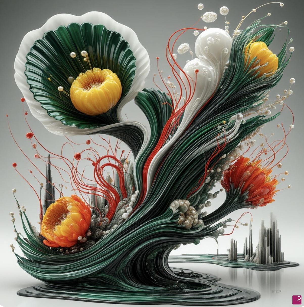 quadri in vendita online - The image of flowers beneath the snow
