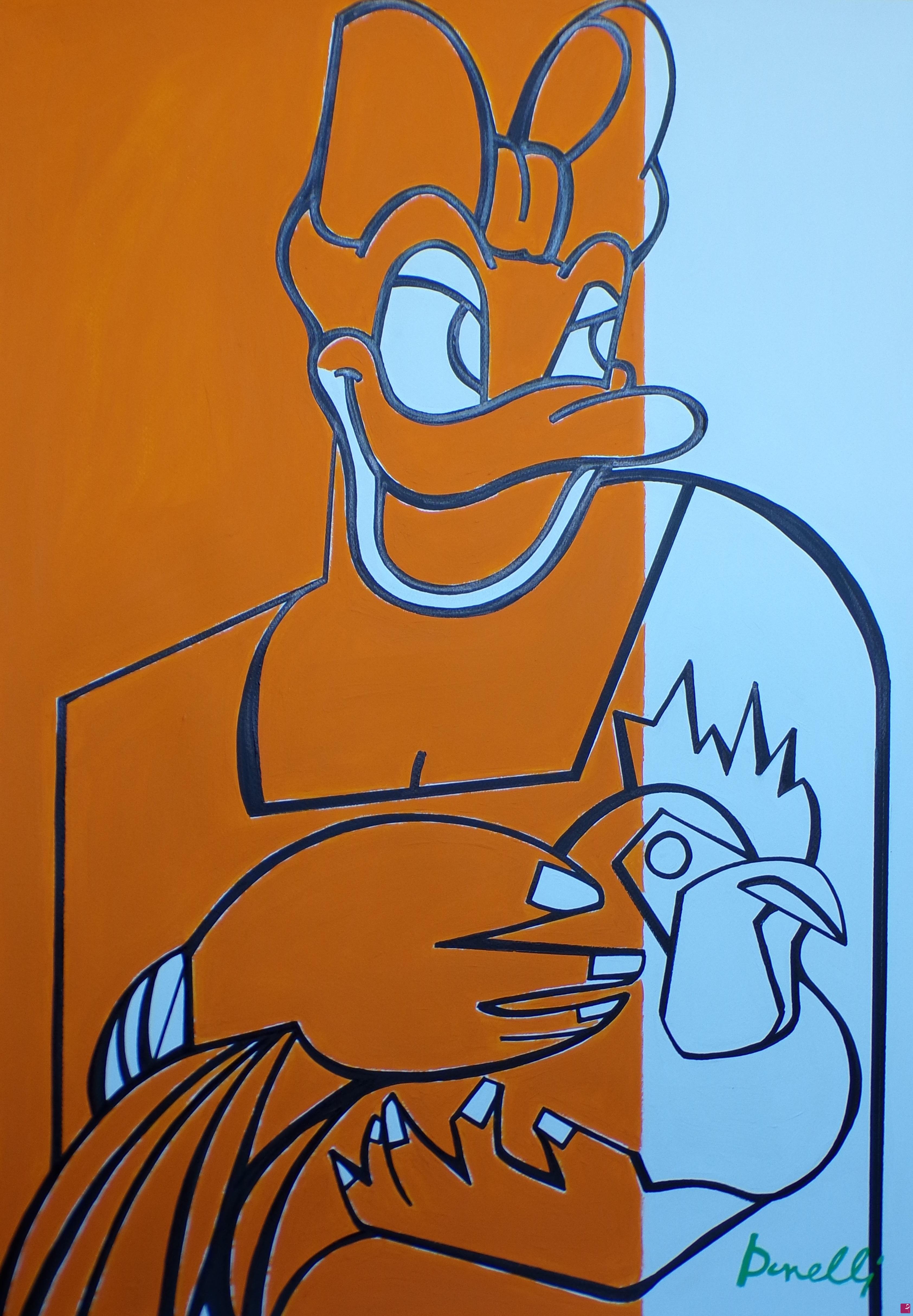 quadri in vendita online - The Lady and the hen 