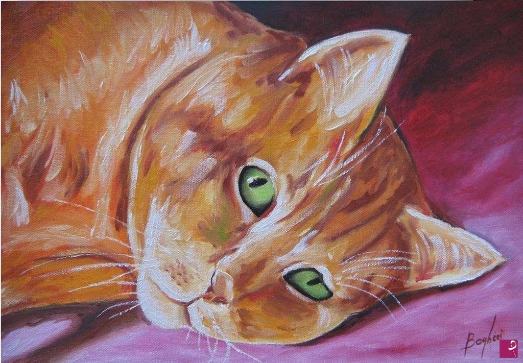 quadri in vendita online - The lazy cat