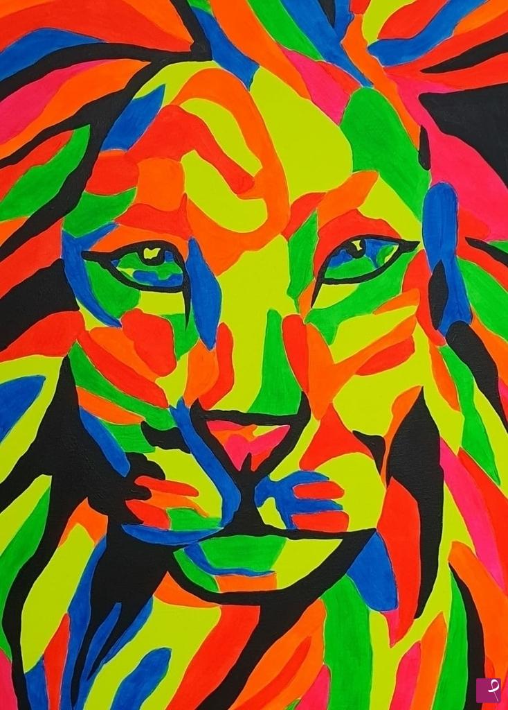quadri in vendita online - THE LION FLUO