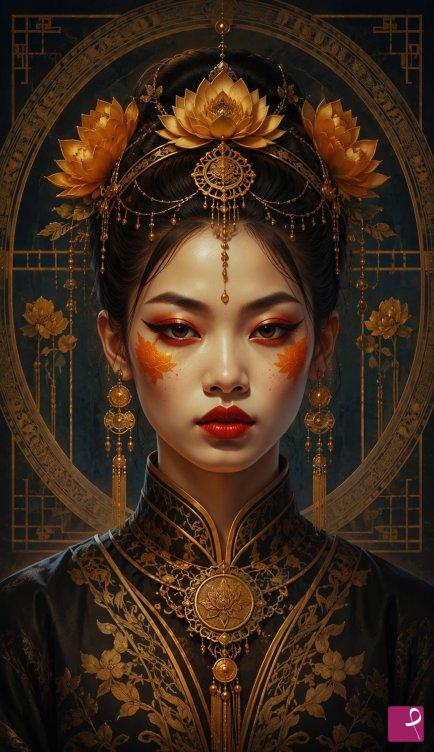 quadri in vendita online - The Mantra of the Golden Lotus