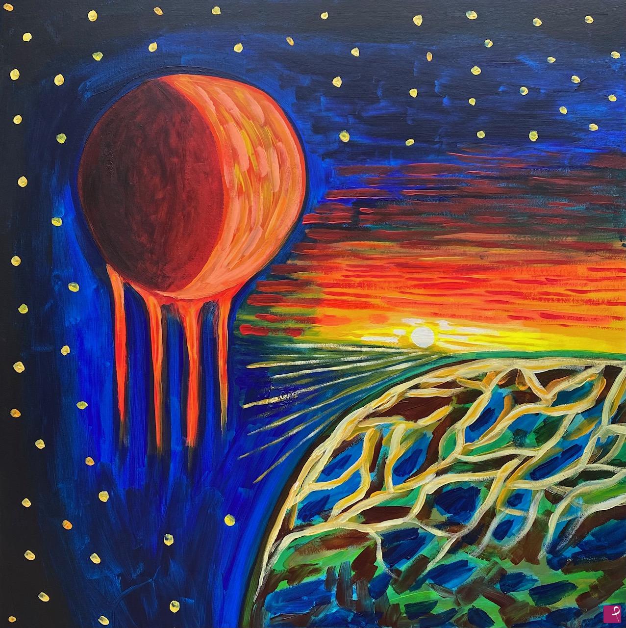 quadri in vendita online - The moon melts