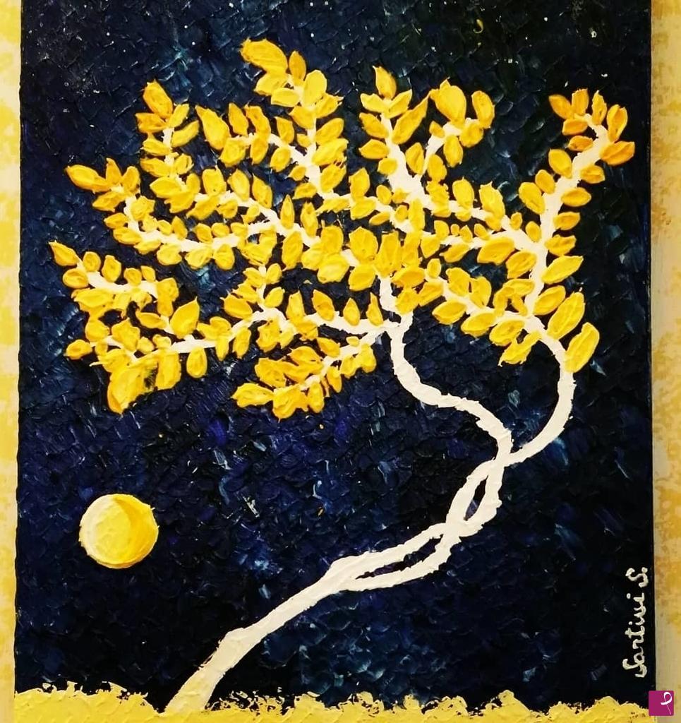 quadri in vendita online - The night, the moon and you