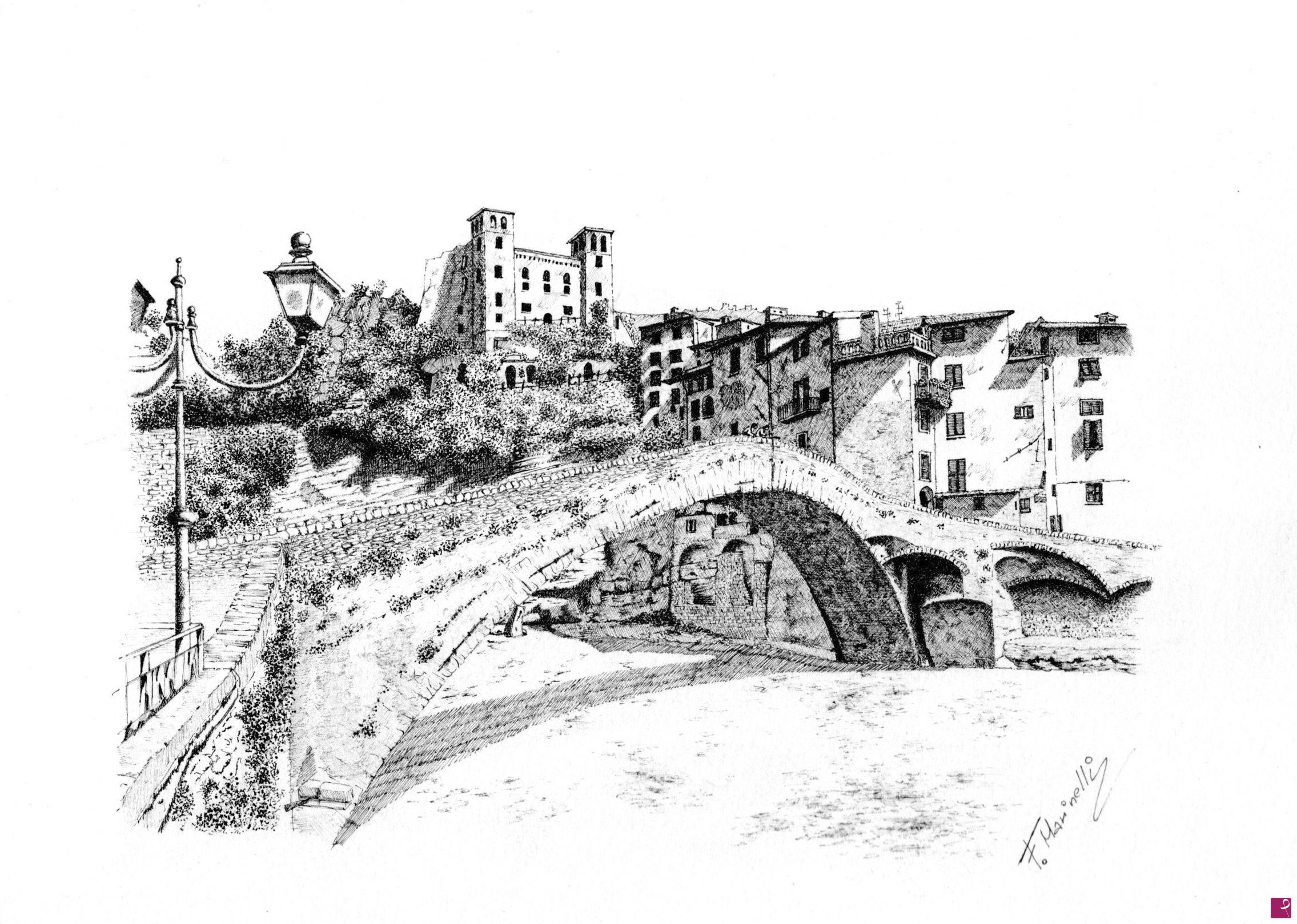 quadri in vendita online - The old bridge