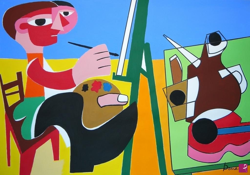 quadri in vendita online - The painter and the still life