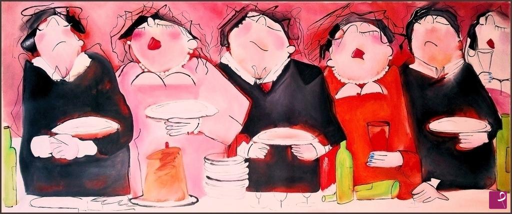 quadri in vendita online - "the party" riproduzione su commissione