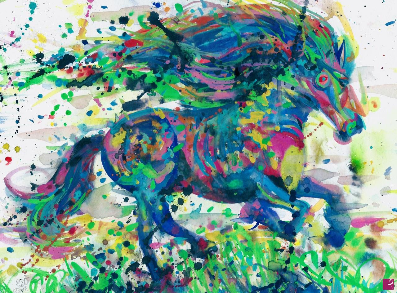 quadri in vendita online - THE PLEASURE SEEKER ( CAVALLO IN CORSA )