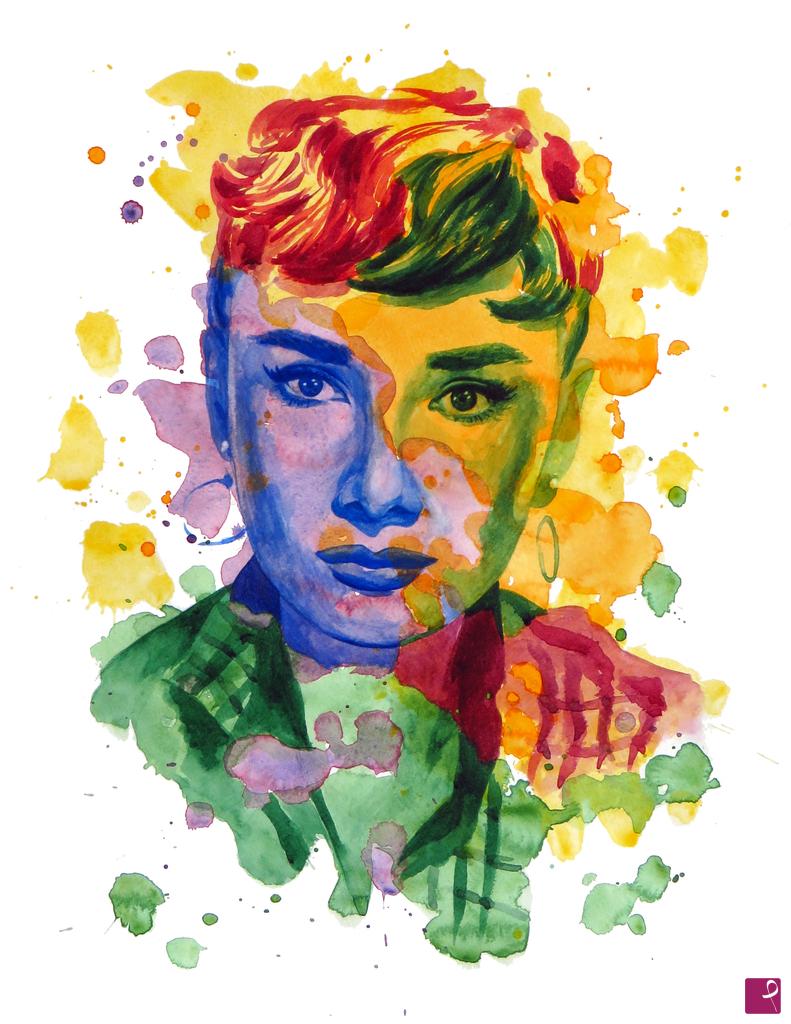 quadri in vendita online - The power of color - Audrey Hepburn