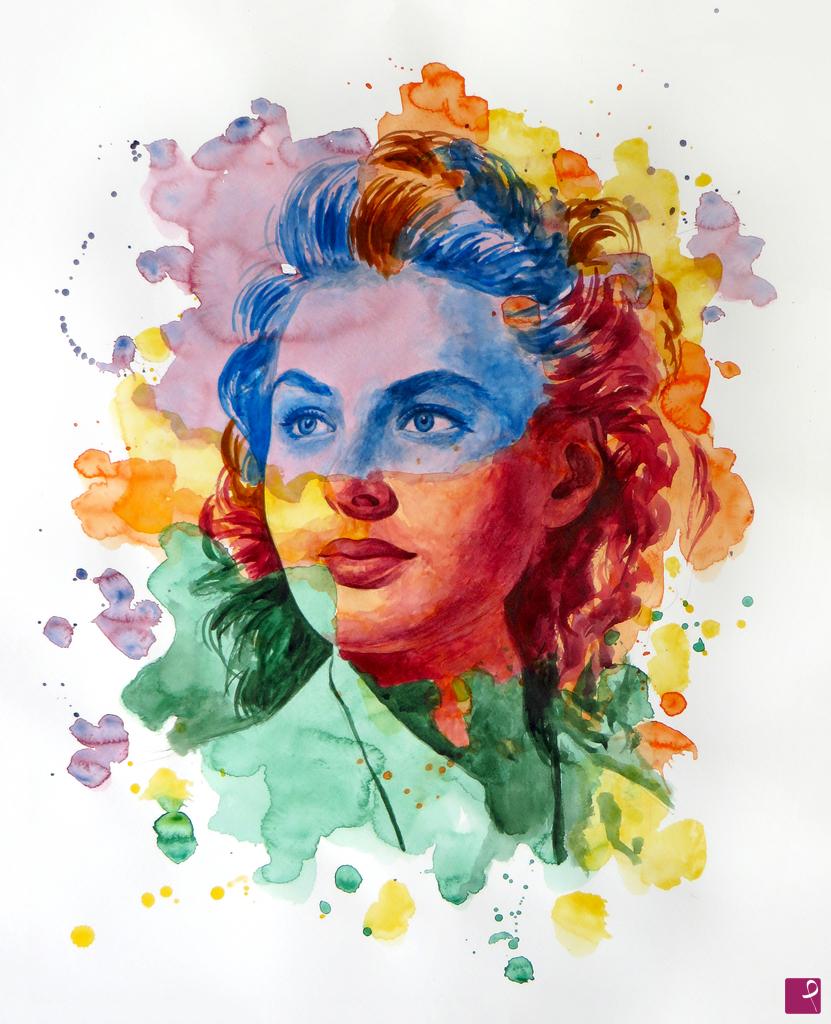 quadri in vendita online - The power of color - Ingrid Bergman