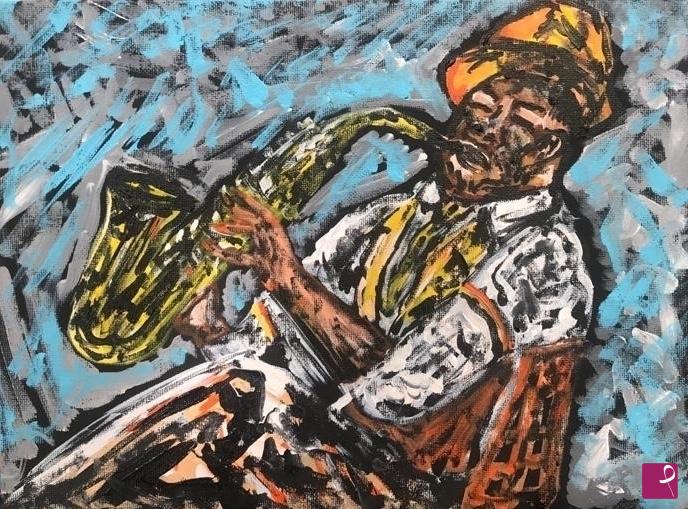 quadri in vendita online - The saxophonist
