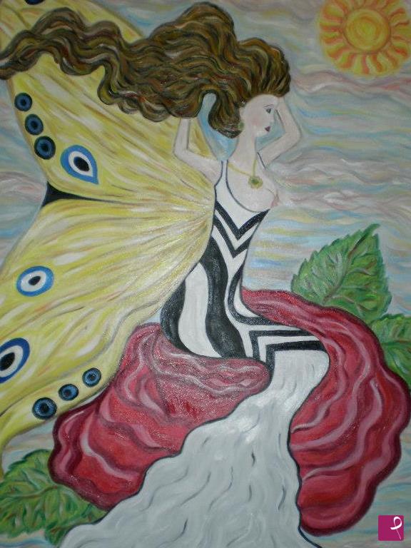 quadri in vendita online - The Sexy butterfly woman