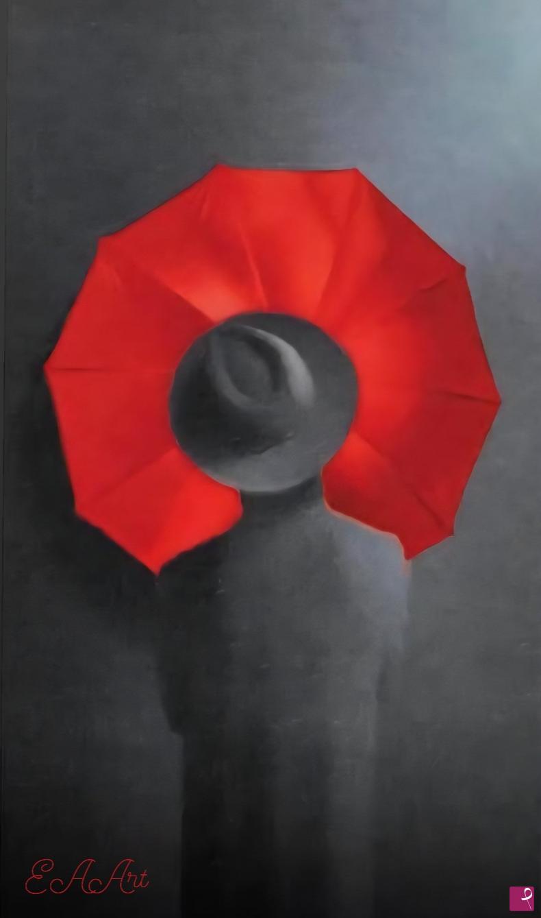 quadri in vendita online - ‘"The shades of the red umbrella "