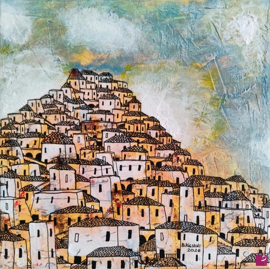 quadri in vendita online - The Sky Over the White City - A Miniature 