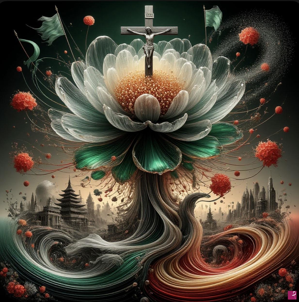 quadri in vendita online - The union of two forces: nature and the divine.