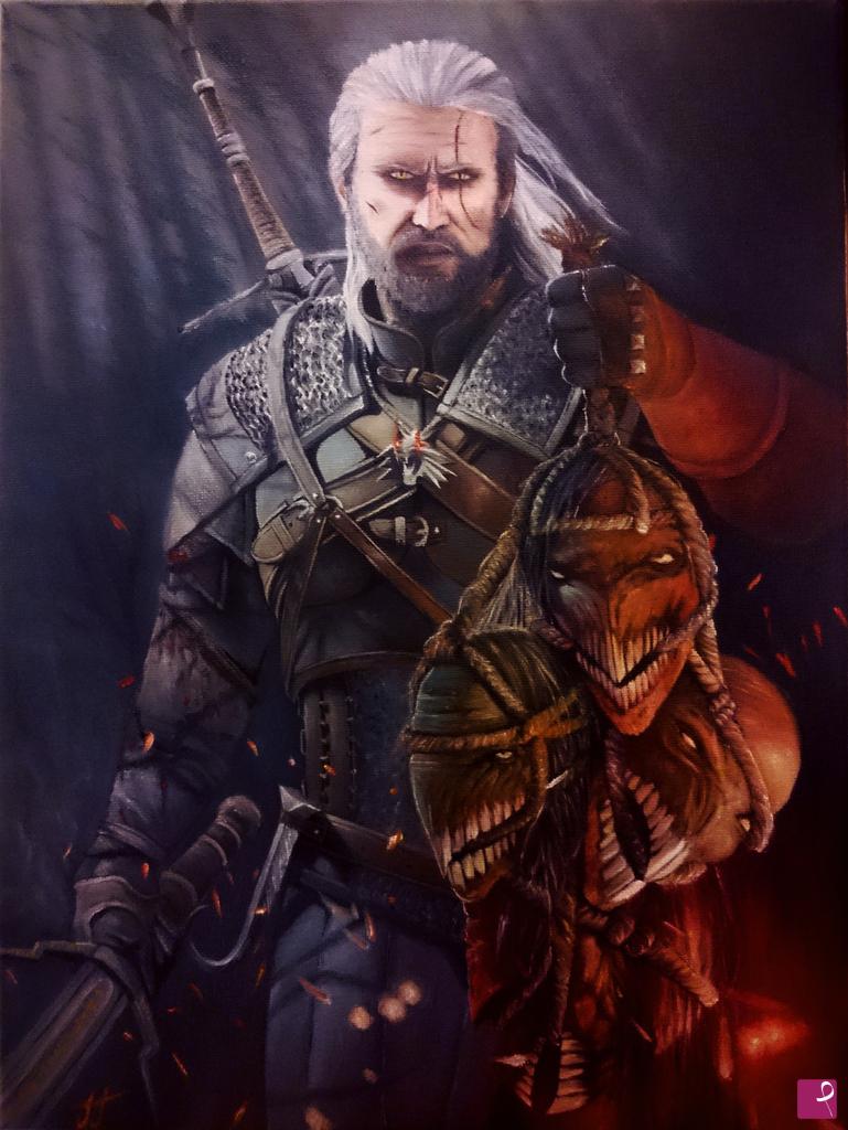 quadri in vendita online - The White Wolf - Geralt of Rivia