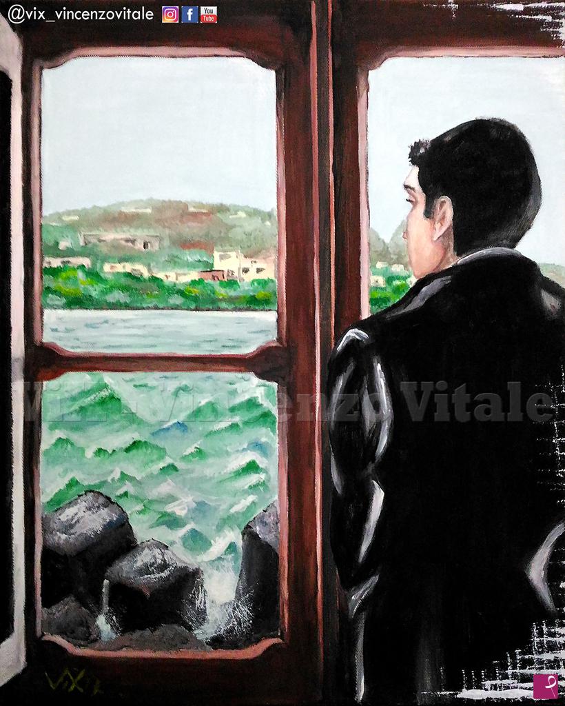 quadri in vendita online - Thinking on the lake