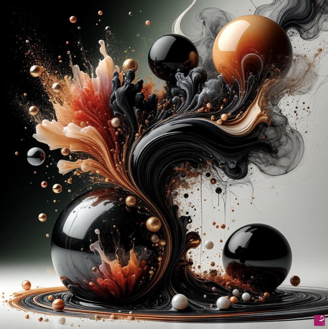 quadri in vendita online - Three black balls