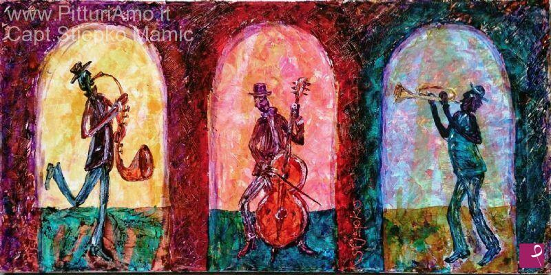 quadri in vendita online - Three Musicians