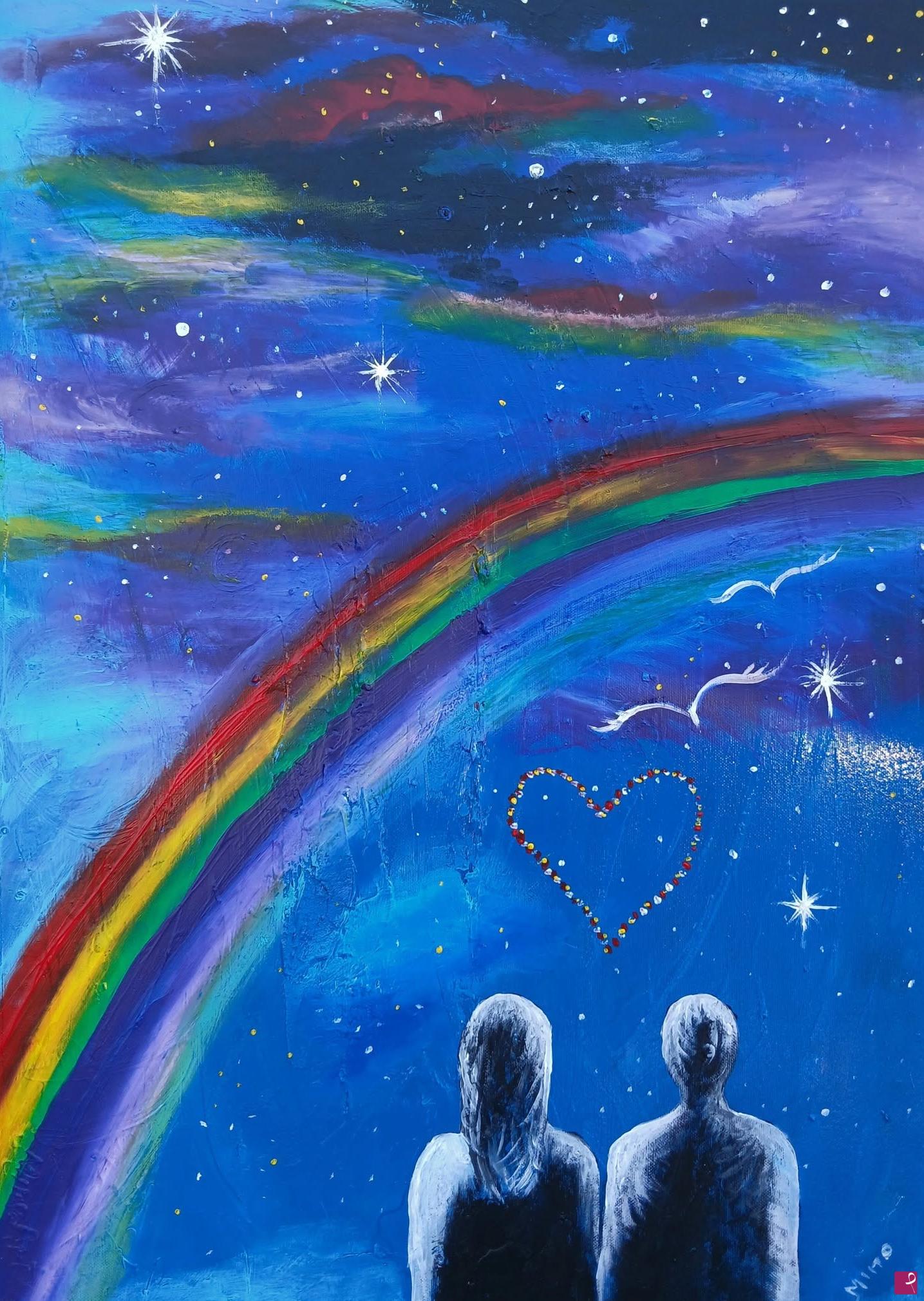 quadri in vendita online - TI PORTO DOVE C'E' SEMPRE L'ARCOBALENO