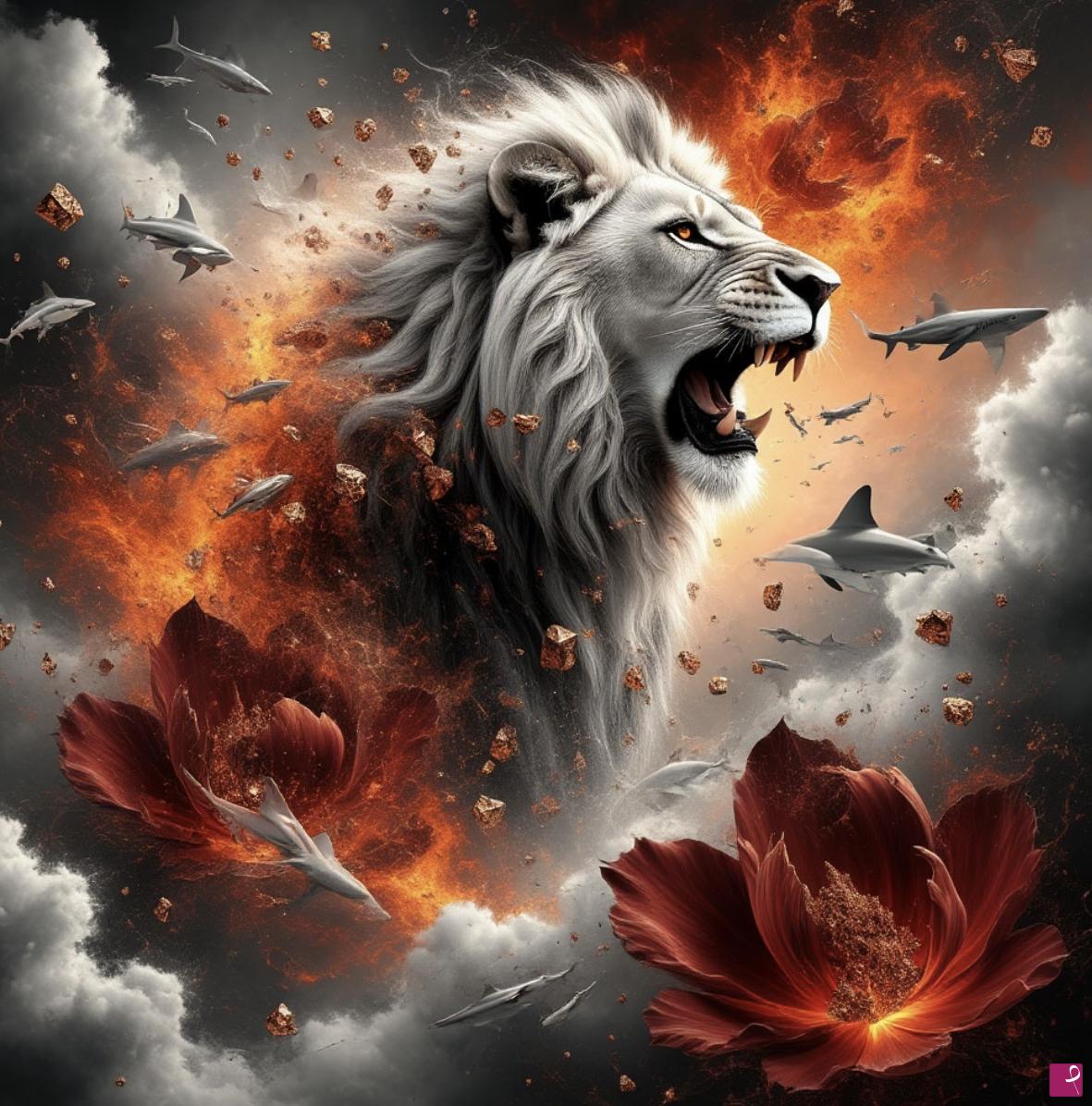 quadri in vendita online - Tiger in sky