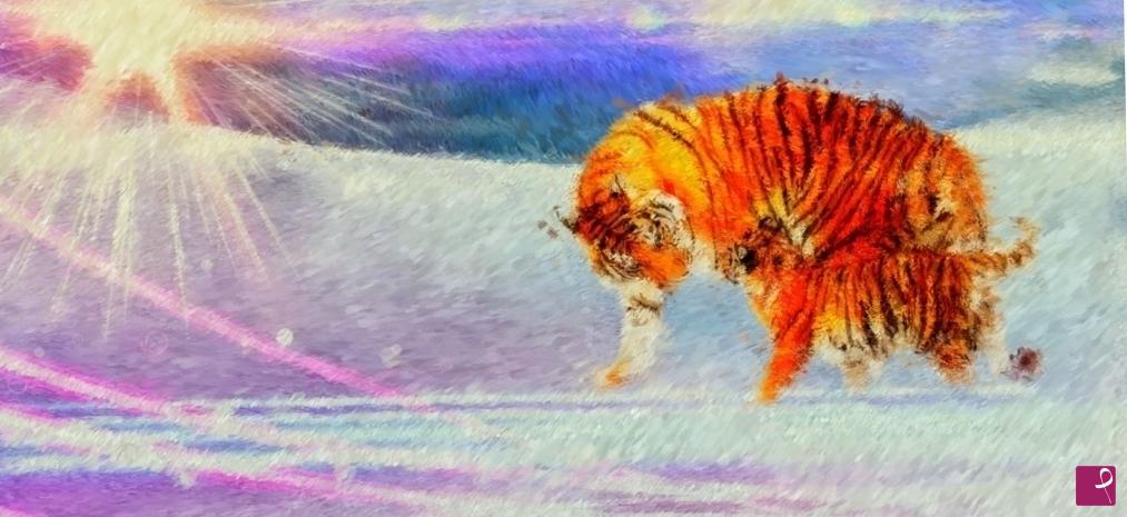 quadri in vendita online - Tigers snow