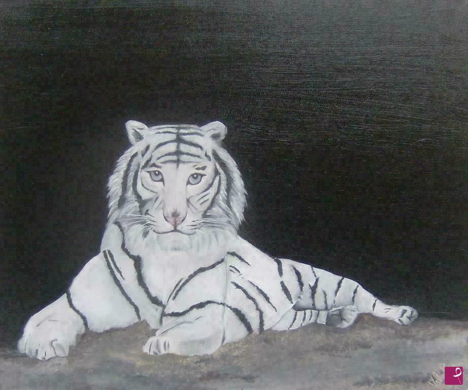quadri in vendita online - TIGRE BIANCA