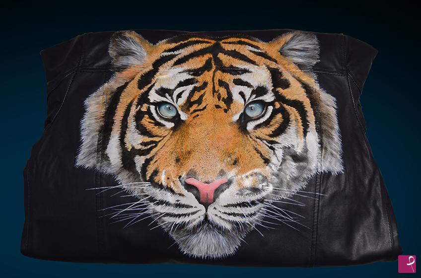quadri in vendita online - TIGRE DIPINTA SU PELLE