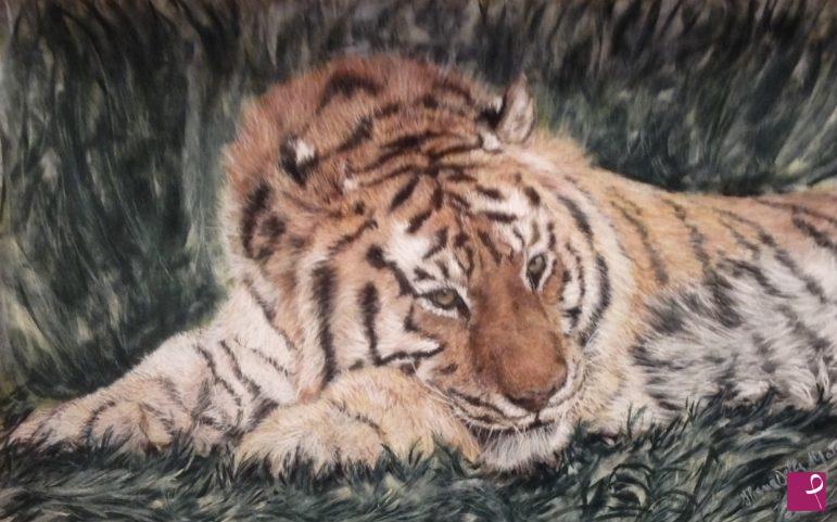 quadri in vendita online - Tigre nel verde