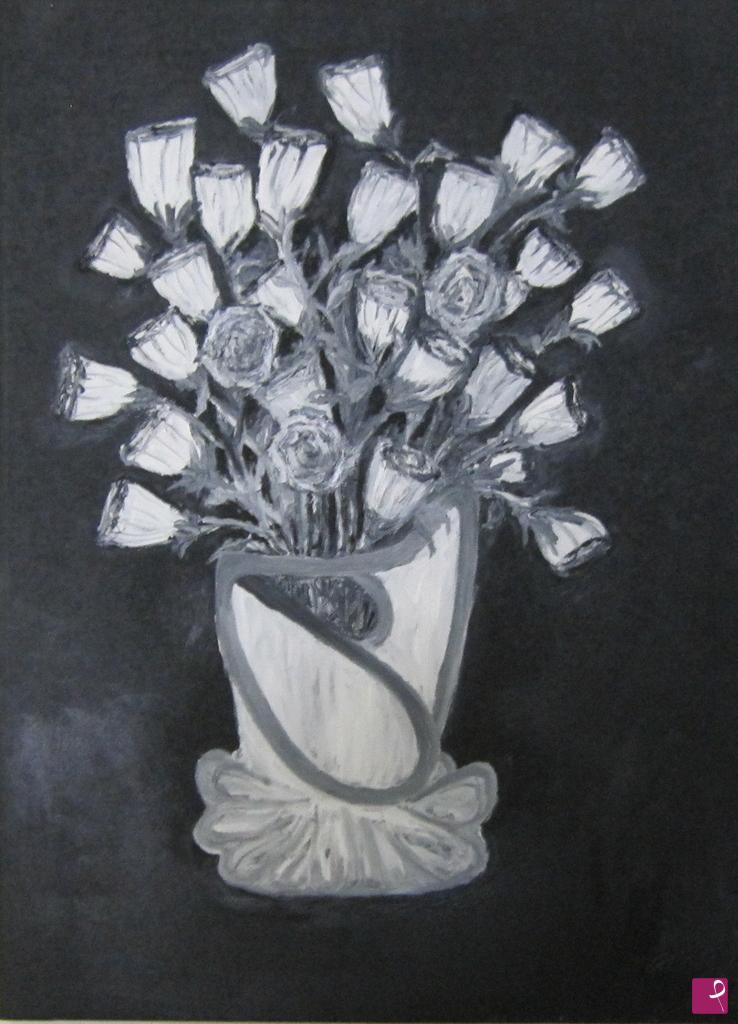 quadri in vendita online - title rose nere in negativo olio su tela 60x80 ----------------IMPORTANTE LEGGERE NELLE CRITICHE 