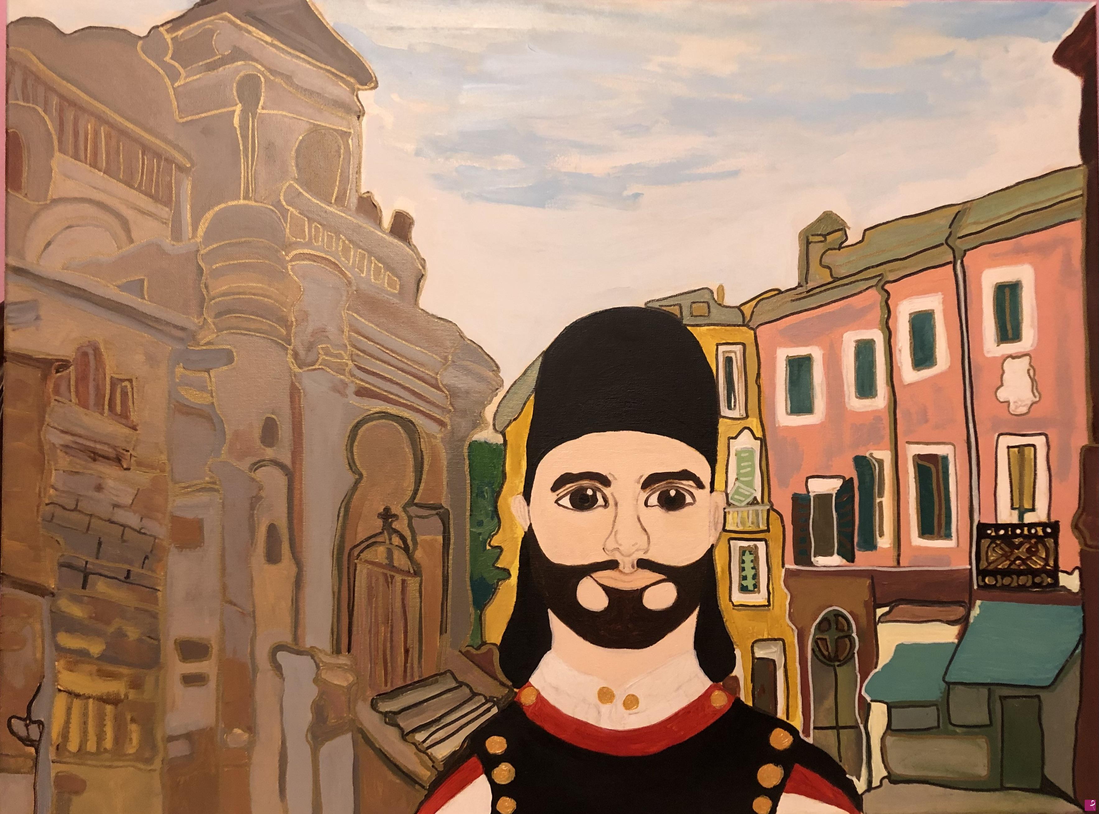 quadri in vendita online - Titolo provvisorio "Visita dello sposo di Macomer al Duomo di Sassari"