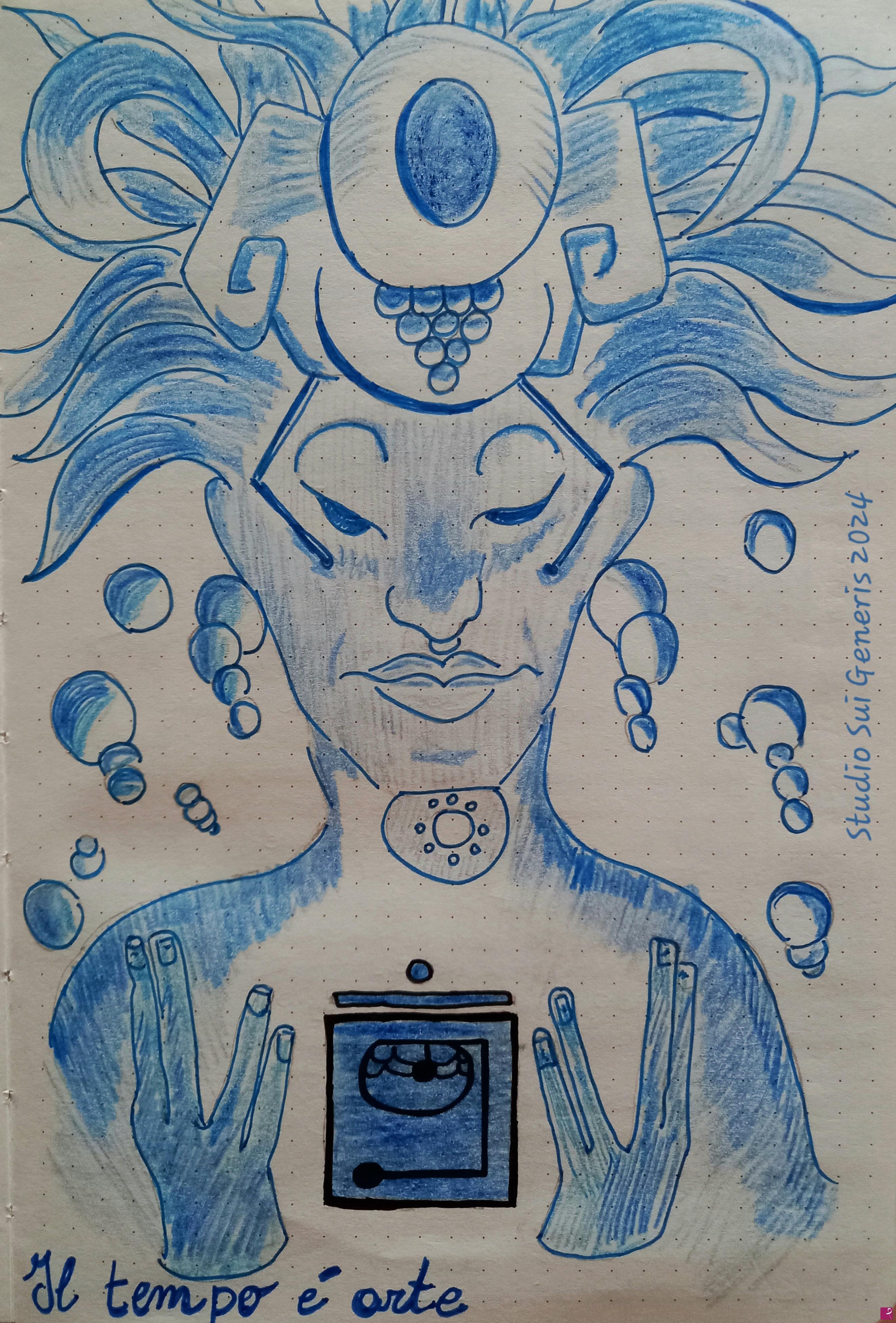 quadri in vendita online - Tormenta ritmica azul