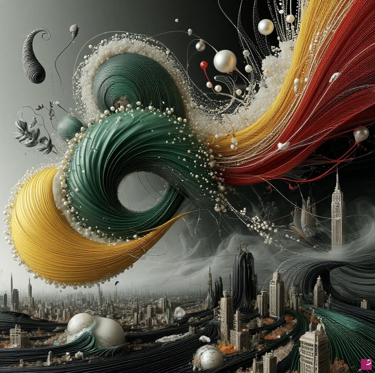 quadri in vendita online - Tornado over the city