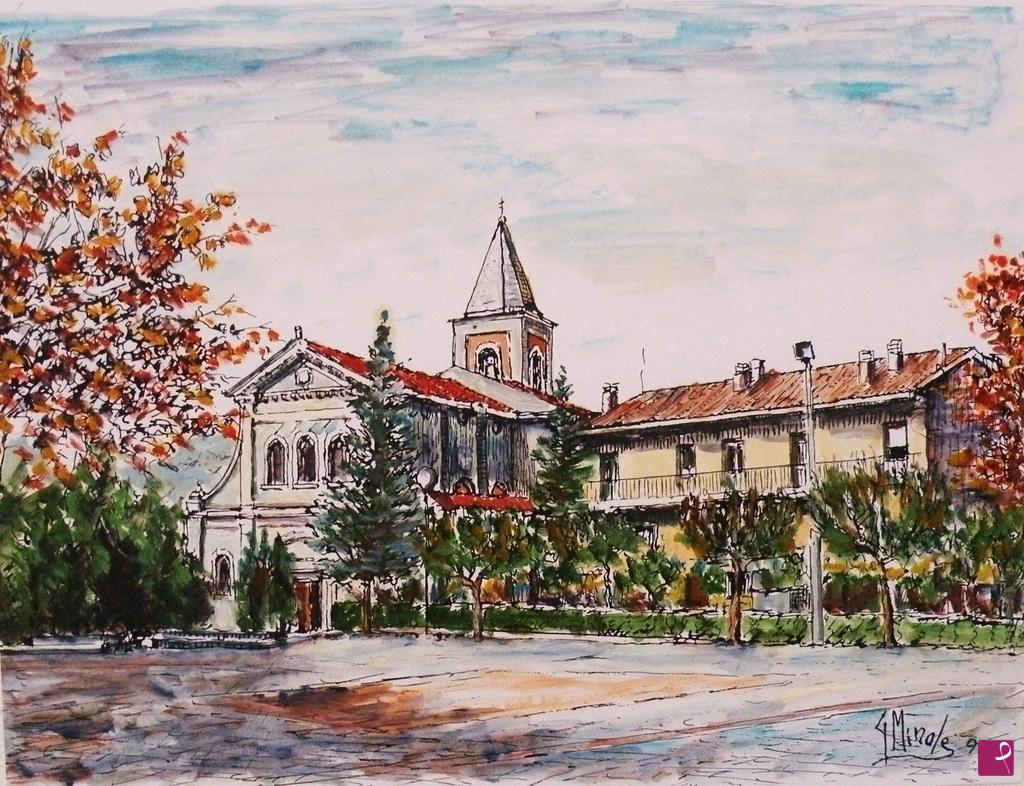 quadri in vendita online - TORNARECCIO PAESE D'ABRUZZO - CHIESA SAN ROCCO 