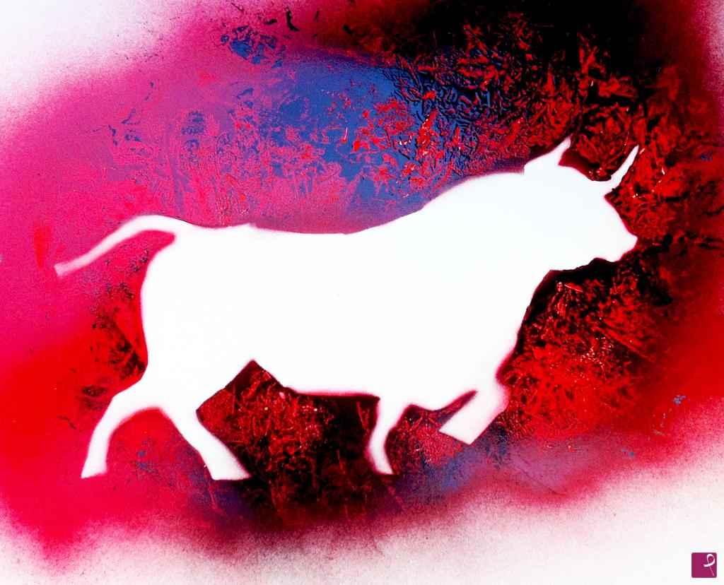 quadri in vendita online - Toro dipinto a mano tecnica astratta misure 100x70cm 