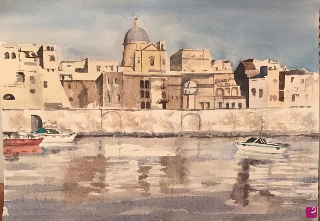 quadri in vendita online - Torre Annunziata vista dal mare 