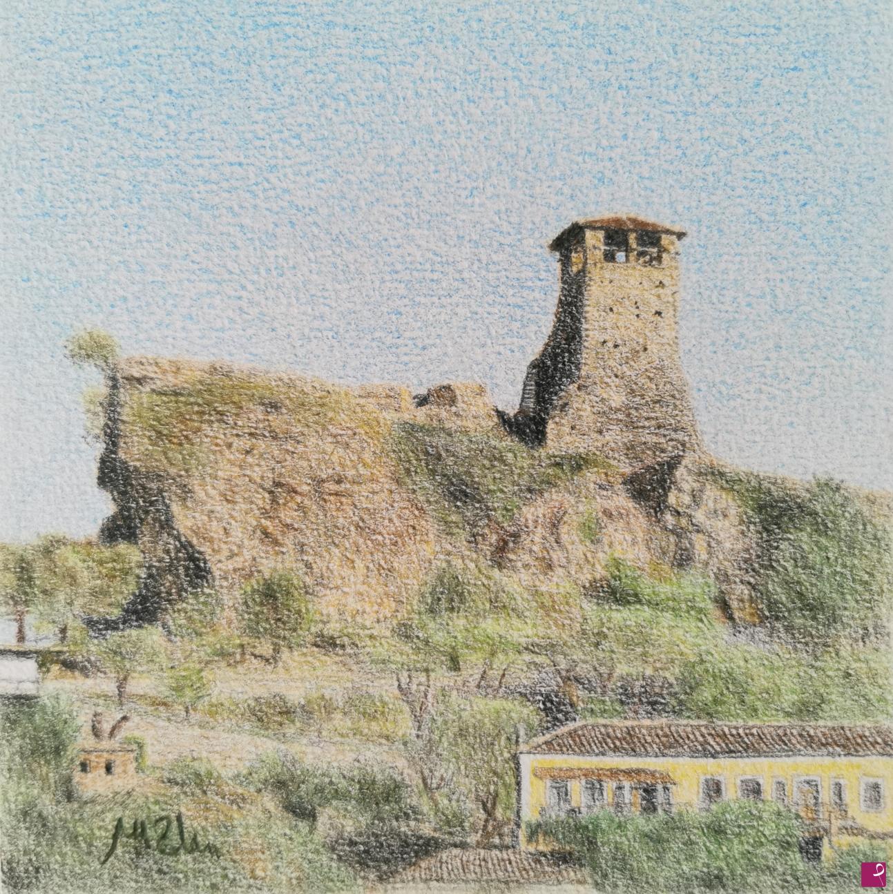 quadri in vendita online - Torre del castello di Kruja