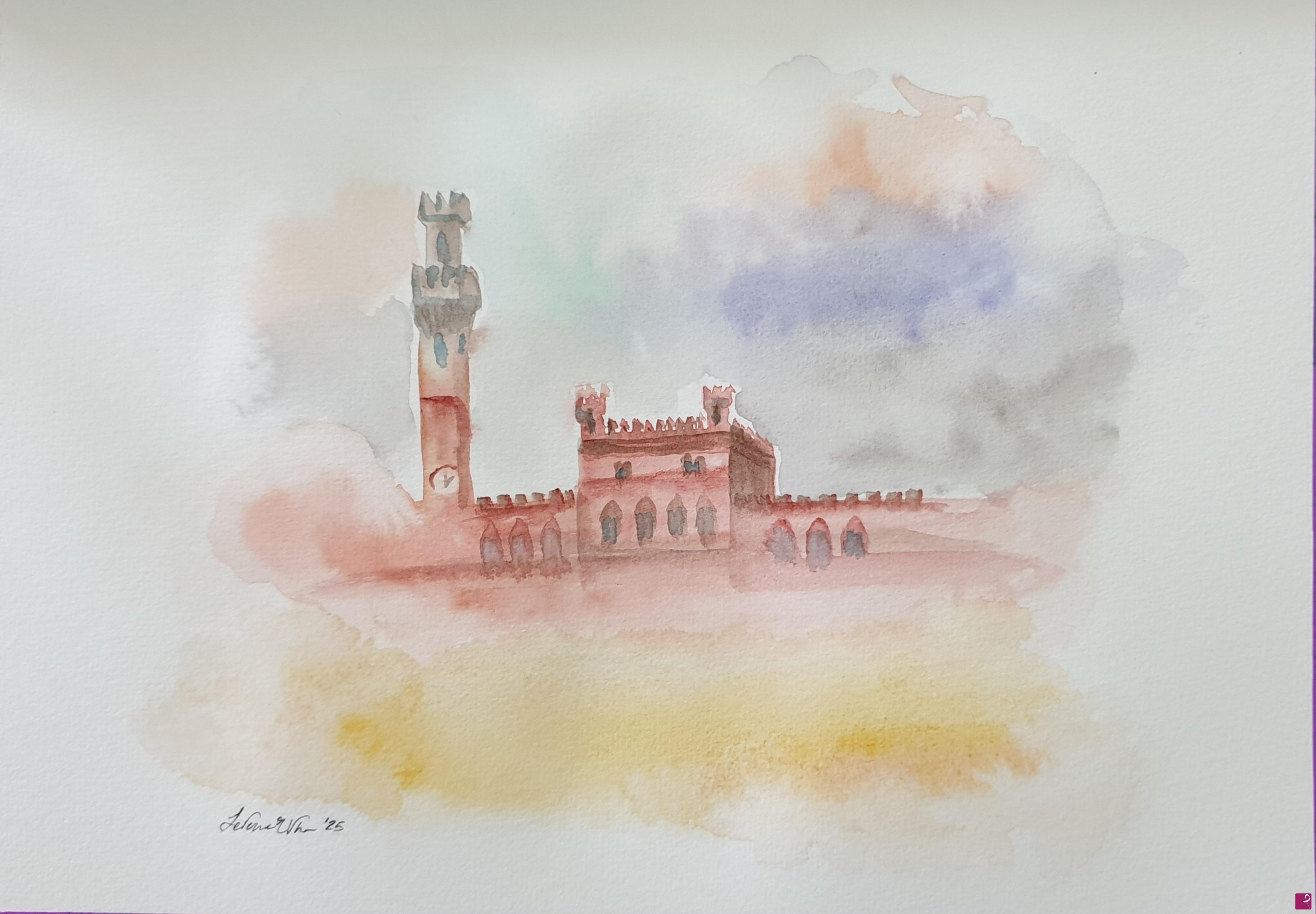 quadri in vendita online - Torre del Mangia e Palazzo Pubblico