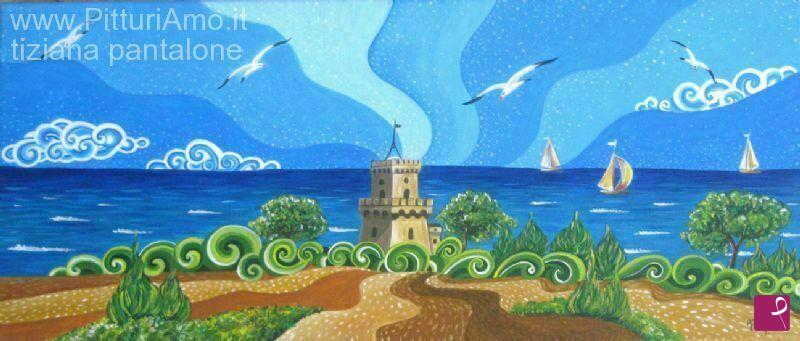 quadri in vendita online - Torre di Cerrano vista mare