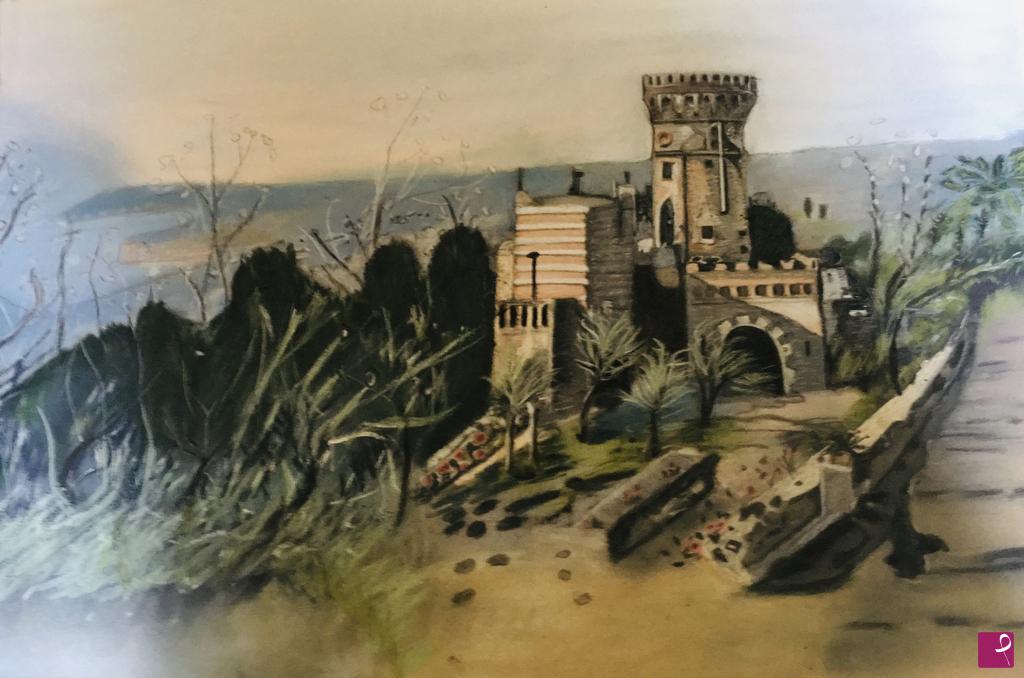 quadri in vendita online - Torre di Parco Grifeo nel settecento a Napoli