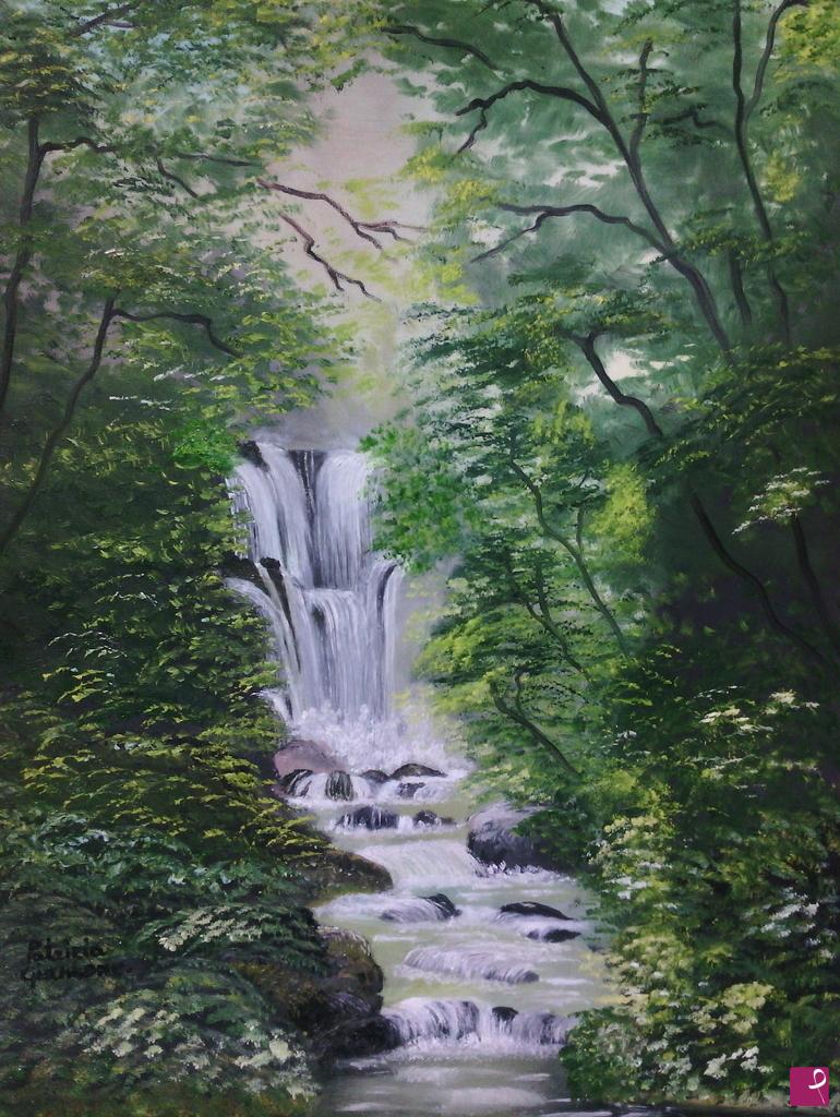 quadri in vendita online - torrente con cascata
