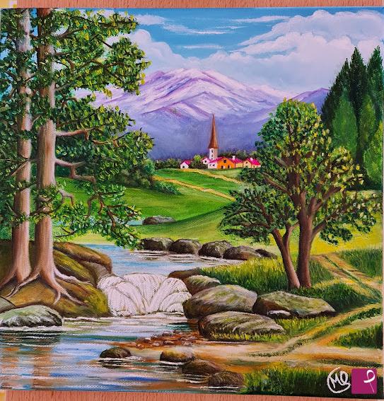 quadri in vendita online - Torrente di campagna
