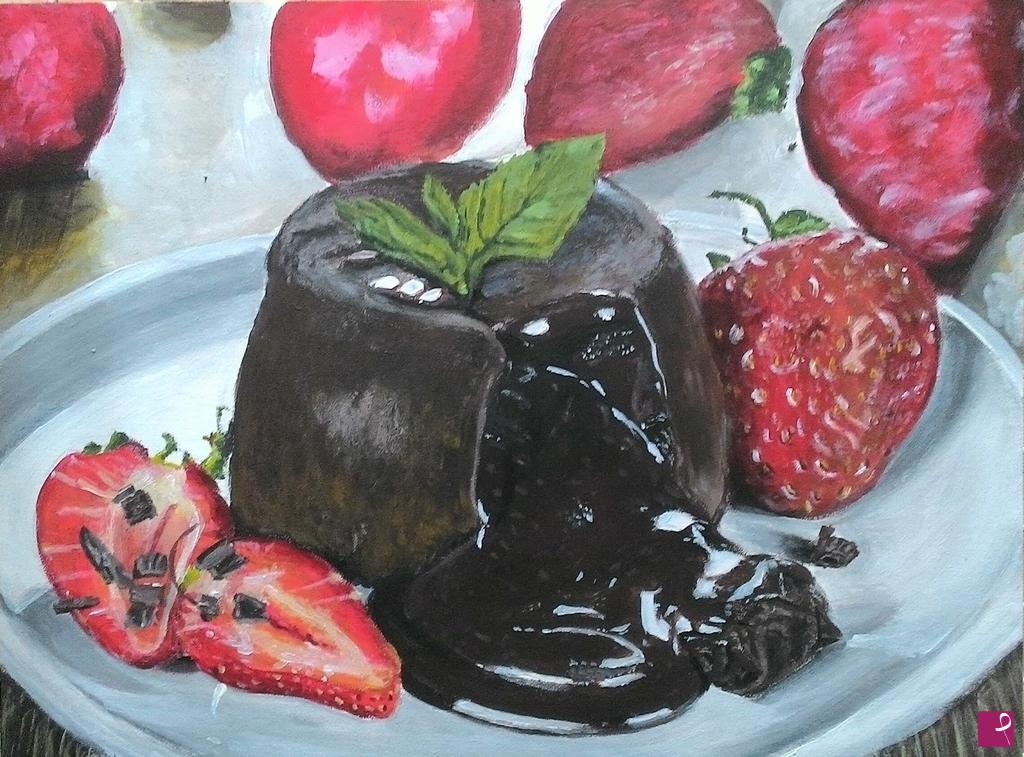 quadri in vendita online - Tortino al cioccolato