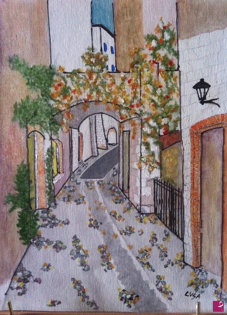 quadri in vendita online - Toscana viottolo