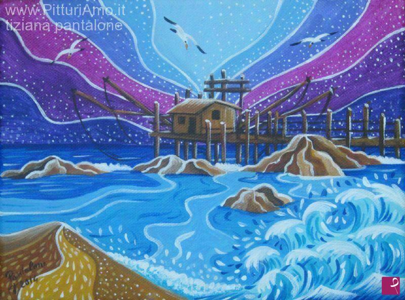 quadri in vendita online - Trabocco al tramonto