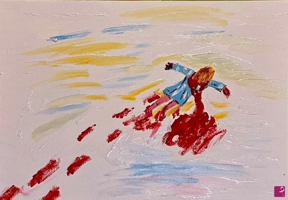 quadri in vendita online - Tracce sulla neve 